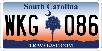 SC license plate WKG086
