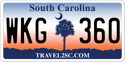 SC license plate WKG360