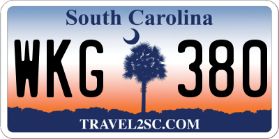 SC license plate WKG380