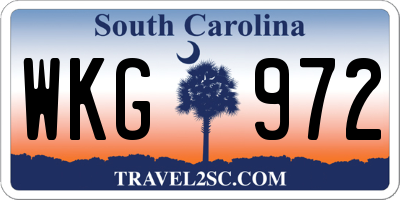 SC license plate WKG972