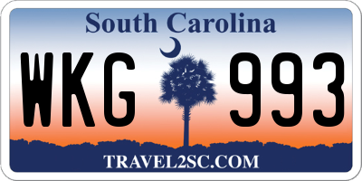 SC license plate WKG993