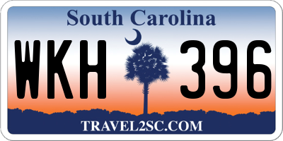 SC license plate WKH396