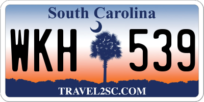 SC license plate WKH539