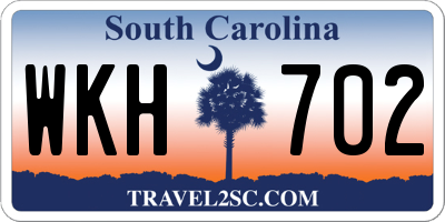 SC license plate WKH702
