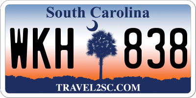 SC license plate WKH838