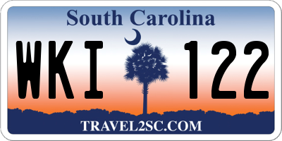 SC license plate WKI122