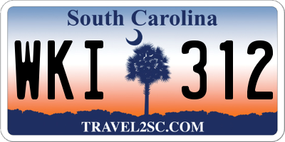 SC license plate WKI312