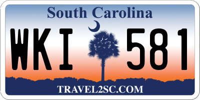 SC license plate WKI581