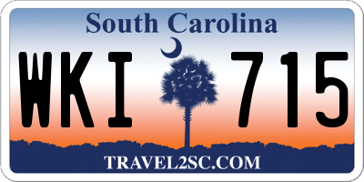 SC license plate WKI715