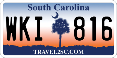 SC license plate WKI816
