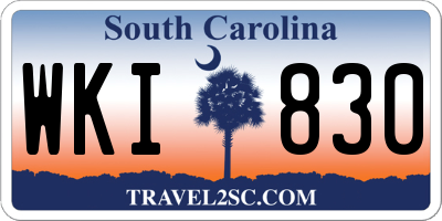 SC license plate WKI830