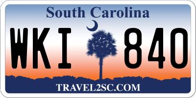 SC license plate WKI840