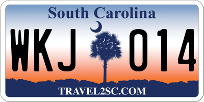 SC license plate WKJ014