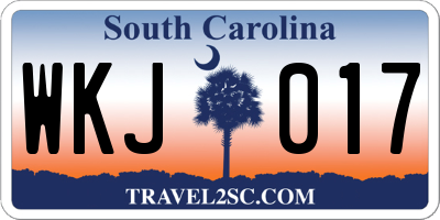 SC license plate WKJ017