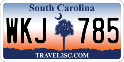 SC license plate WKJ785