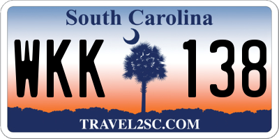 SC license plate WKK138