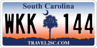 SC license plate WKK144