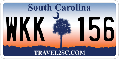SC license plate WKK156