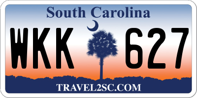 SC license plate WKK627