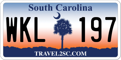SC license plate WKL197