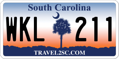 SC license plate WKL211