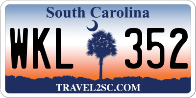 SC license plate WKL352