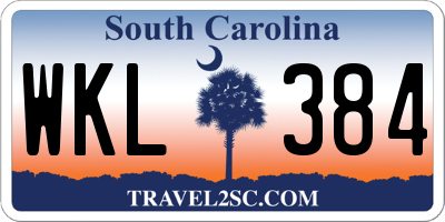 SC license plate WKL384