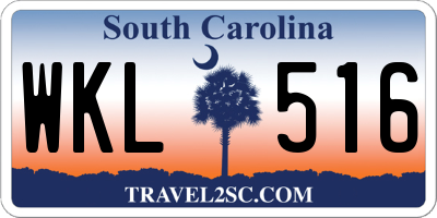 SC license plate WKL516