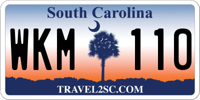 SC license plate WKM110