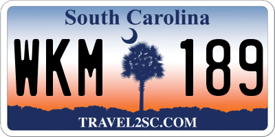 SC license plate WKM189