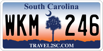 SC license plate WKM246