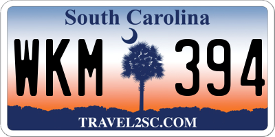 SC license plate WKM394