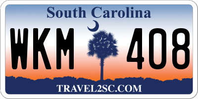 SC license plate WKM408