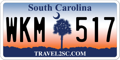 SC license plate WKM517
