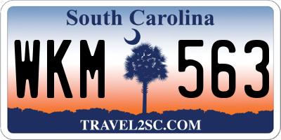 SC license plate WKM563