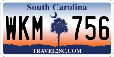 SC license plate WKM756