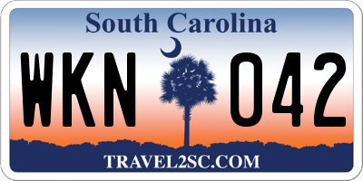 SC license plate WKN042