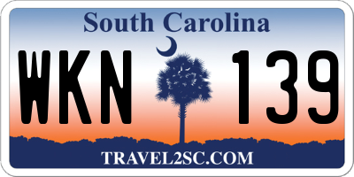 SC license plate WKN139