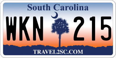 SC license plate WKN215