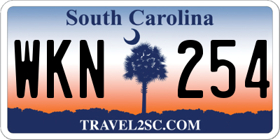 SC license plate WKN254
