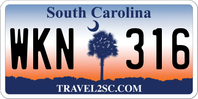 SC license plate WKN316