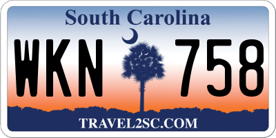 SC license plate WKN758