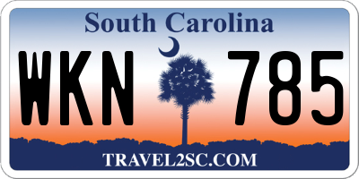 SC license plate WKN785