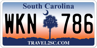 SC license plate WKN786