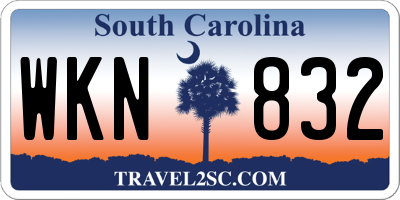 SC license plate WKN832