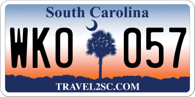 SC license plate WKO057