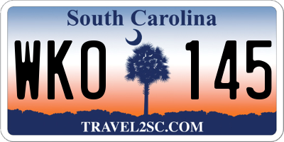 SC license plate WKO145