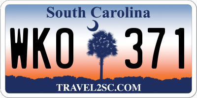 SC license plate WKO371