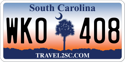 SC license plate WKO408