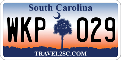 SC license plate WKP029